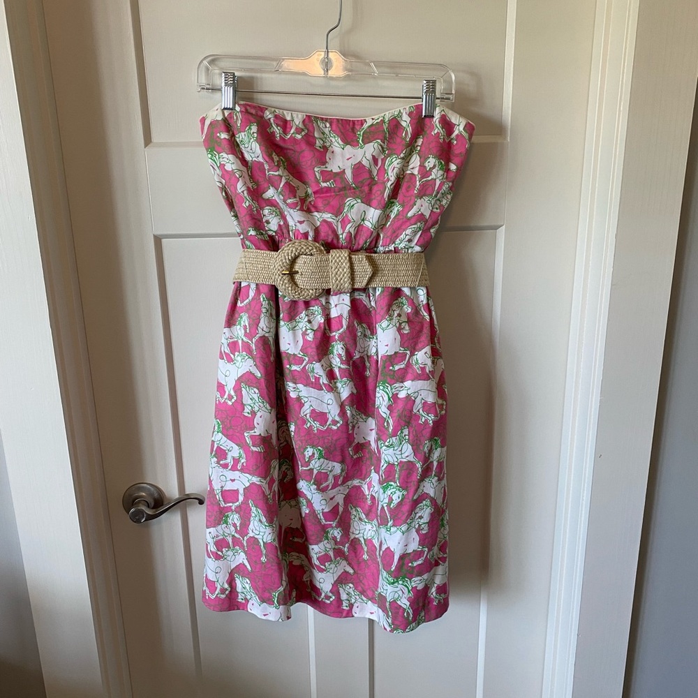 Lilly Pulitzer Belted Horse Print Dress